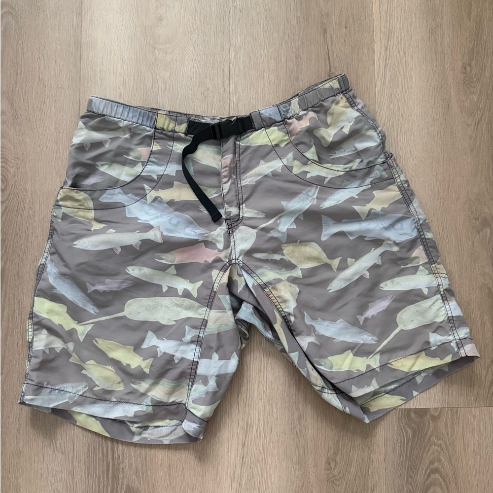 Kavu Men's Fish-Print Swim Shorts Size Medium